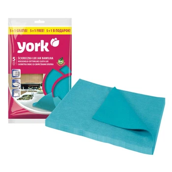 Салфетка для уборки YORK LUX хлопок 020330 6 шт 35 х 50 см