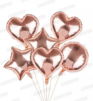 Повітряні кулі "Pink gold mix", (6 шт.), якісний матеріал