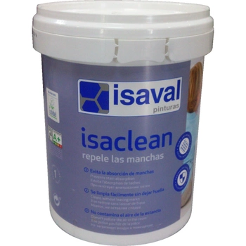 Изаклин - особо стойкая краска Isaval к пятнам и загрязнениям, без запаха ISAVAL 1л до 12м2 Белый