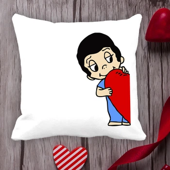 Подушка з принтом Love is "Половина серця" Білий Кавун П000060
