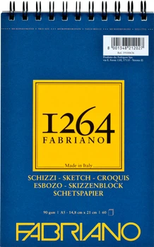 Альбом для рисунка и эскизов Fabriano 1264 А5 90 г/м2 на спирали 60 листов Слоновая кость (8001348212027)