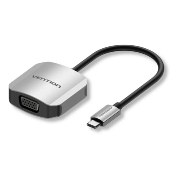Перехідник USB Type-C – VGA для синхронізації, 1080p 60 Гц, 15 см, сірий