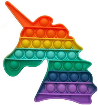 Іграшка антистрес пупирка Єдиноріг Pop It Rainbow 18х17 см