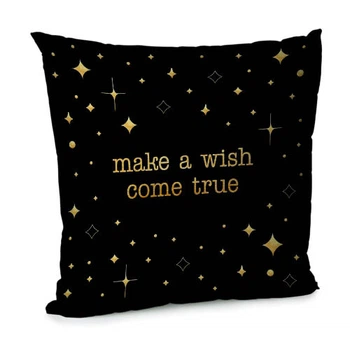 Подушка диванная с бархата Make a wish come true 45x45 см