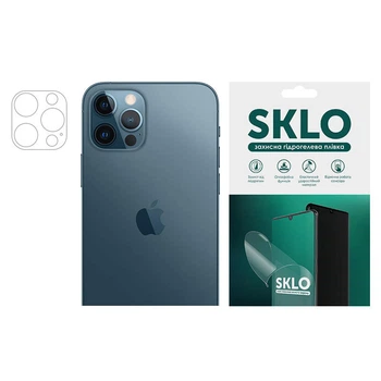 Захисна гідрогелева плівка SKLO (на камеру) 4шт. для Apple iPhone 13 Pro Max (6.7") Прозора