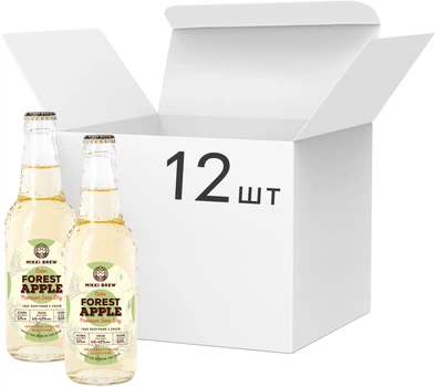 Упаковка сидру MIKKI BREW Forest Apple ігристий напівсухий 5.5% 0.33 л x 12 шт. (14820183001235)