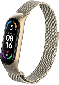 Ремінець Міланська Петля Milano для Mi Band 6 Retro Gold (21483)