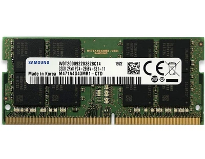 Оперативна пам'ять Samsung 32 GB SO-DIMM DDR4 2666 MHz (M471A4G43MB1-CTD)