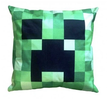 Декоративна подушка для геймера Майнкрафт Кріпер 45x45x8 см Minecraft (6390)