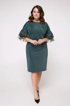Платье "Паола" (изумрудный) 50 (XL)