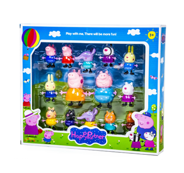 Свинка Пеппа Happy Partner Toys 14 шт ігровий набір фігурок