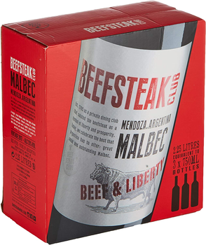 Вино Beefsteak Club Beef & Liberty Malbec BIB червоне сухе 2.25 л 12.5% (250010071266_5011932012608)