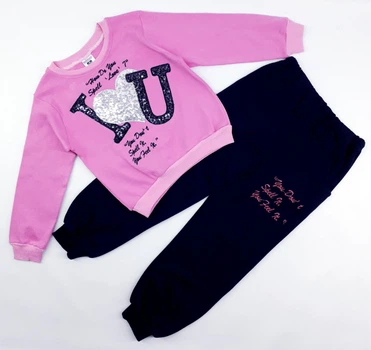 Костюм дитячий (світшот+штани) Baby Boss K7068 110см(р) рожевий з синім
