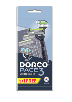 Dorco Бритва PACE 3 одноразова для чоловіків 3 леза 4 шт (8801038601366)