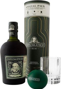 Ром Diplomatico Reserva Exclusiva 0.7 л 40% подарункова коробка з келихом і формою для льоду (7594003629861)