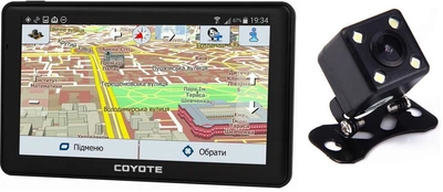 GPS Навигатор Видеорегистратор COYOTE 926 DVR Hurricane PRO 1gb 16gb с картами для грузового и легкового транспорта + Камера заднего вида с подсветкой