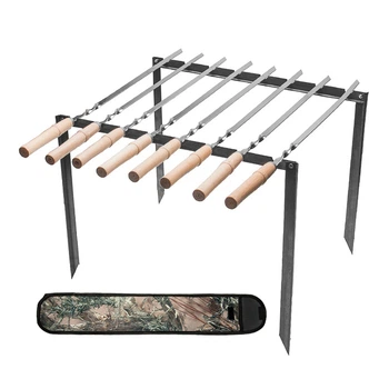 Набор шампуров с мангалом 8 шт 60х10х3мм EcoGrill нерж (554634)