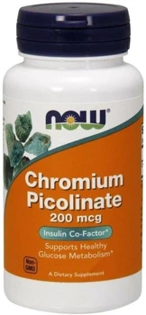 Дієтична добавка Now Foods Chromium Picolinate 200 мкг 100 веганських капсул (0733739014207)