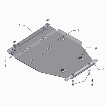 Kolchuga Защита двигателя, КПП и радиатора на Geely MK/MK2 '06- седан (ZiPoFlex-оцинковка) [2.0219.00]
