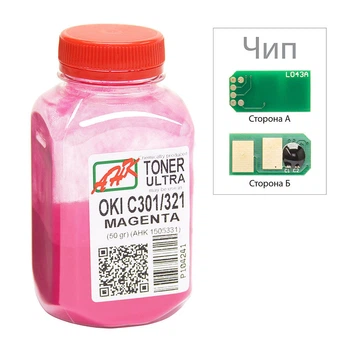 Тонер и Чип для OKI C301 АНК Magenta 50г 1505327