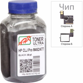 Тонер и Чип для HP Color LaserJet Pro M377, M377dw АНК Black 60г 3202785