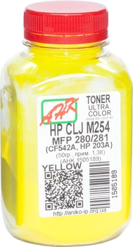 Тонер для HP Color LaserJet Pro M281, M281fdw, M281fdn АНК Yellow 50г 1505189
