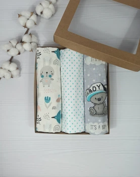 Набор пеленок для новорожденных: непромокаемые и фланелевые a.l.babybox Мятный горох Разноцветный