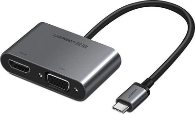 Kabel Ugreen CM162 Type-C M - HDMI+VGA Adapter with PD Silver (UGR-50505)