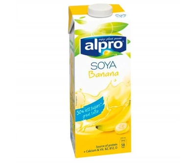 Напій соєвий натуральний Alpro зі смаком банана 1000мл 8 шт./упаковка