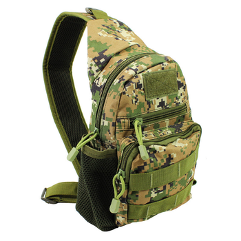 Рюкзак тактичний на одне плече AOKALI Outdoor A14 2L Camouflage Green (K/OPT2-5368-16909)