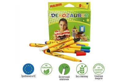 Фломастеры для декорирования MALINOS Dekozauber нестираемые 9 шт 8+1 для детского творчества (FC3536C4C530)