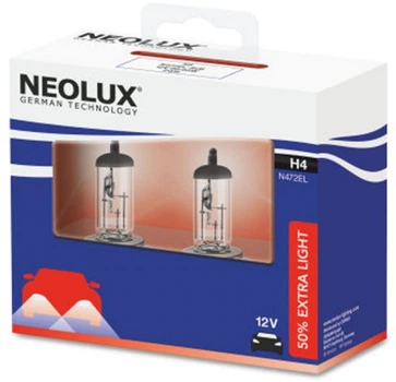 Автолампи Neolux 12 V H4 60/55 W P43T Extra Light +50% (N472EL-SCB)