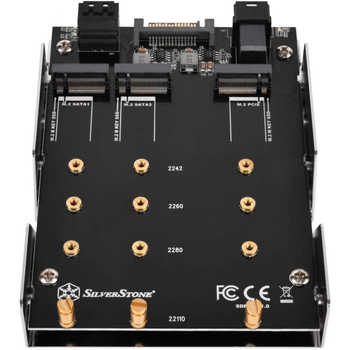 Адаптер Silver Stone 1xSFF-8643 2xSATA до SSD 2x m.2 SATA та NVMe (SST-SDP12)