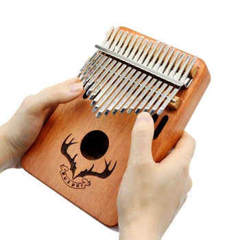 Калімба на 17 язичків (нот) Muspor Zen Kalimba з чохлом і напальчниками Коричнева