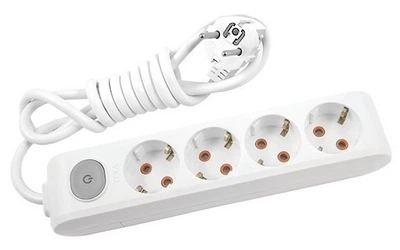 Удлинитель с заземлением VIKO by Panasonic Multi-Let 4 гнезда 2м с кнопкой
