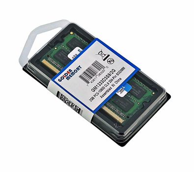 Оперативна пам'ять DDR3-1333 2Gb для ноутбука Golden Memory 2048MB PC3-10600 GM1333D3S9/2G (7701166)