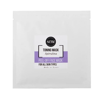 Альгинатная маска ALESSO Toning Mask Spirulina очищающая с хлорофилом для всех типов кожи 25 г