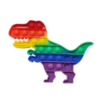 Іграшка антистрес пупирка Динозаврик Pop It Rainbow 20х15 см