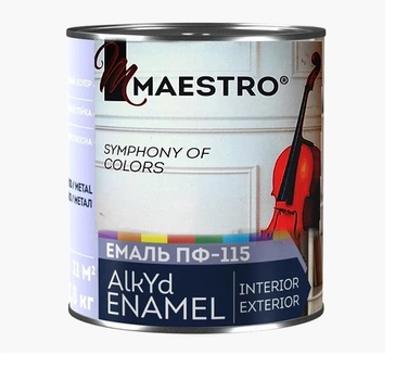 Краска эмаль Маэстро ПФ-266 Желто-коричневая 2,8кг