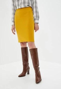 Женская трикотажная юбка Подіум Elwir 20590-MUSTARD M Горчичный