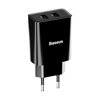 Адаптер мережевий BASEUS Speed Mini Dual U Charger |2USB, 2A, 10.5W| (CCFS-R02)
