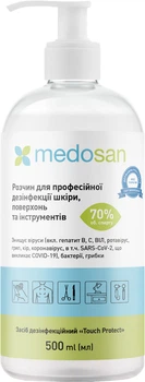 Антисептик розчин Medosan для професійної дезінфекції рук, тіла, поверхонь та інструментів 500 мл (4823109403505)