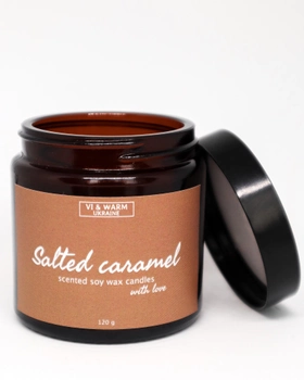 Ароматическая свеча соевая VI & Warm Salted Caramel аромат соленой карамели стекло коричневый 120г (SCD120)