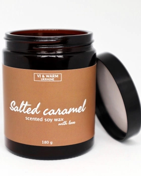 Ароматическая свеча соевая VI & Warm Salted Caramel аромат соленой карамели стекло коричневый 180г (SCD180)