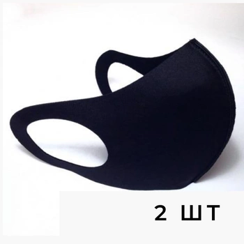 Многоразовая защитная маска Питта Home Неопреновая Черная размер М Универсальный для лица 2 шт 2089158792
