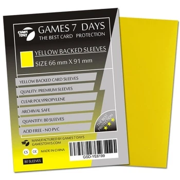Аксесуар Games 7 Days Протектори для карт Games7Days (66 х 91 мм, MTG, 80 шт.) Yellow (PREMIUM) (GSD-YE6691)
