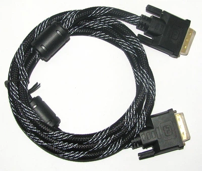 Кабель DVI-D Single Link (18+1) 10m, 2 фильтра, позолота, в оплетке