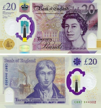 Банкнота Великобританія Англія 20 фунтів 2018 (2020) Полімер UNC Живописець Вільям Тернер (Pnew)