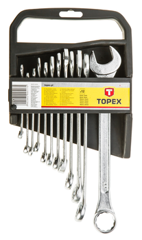 Ключи гаечные TOPEX, комбинированные, 6-22 мм, набор 12 шт. (35D375)