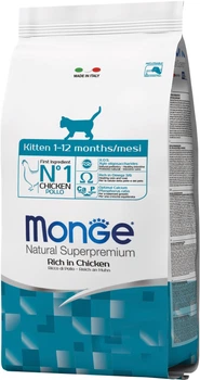Сухой корм для котят всех пород Monge Cat Kitten со вкусом курицы и риса 1.5 кг (8009470004879)
